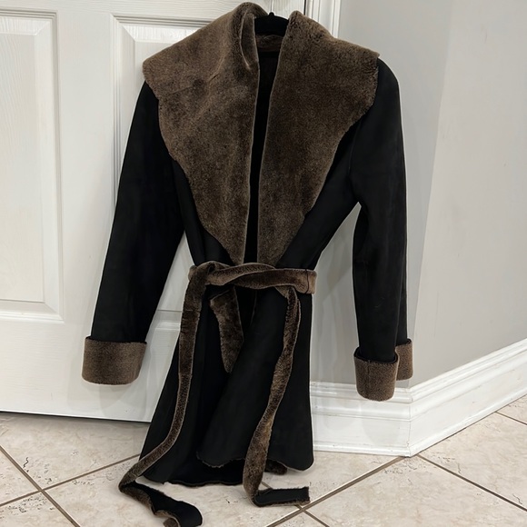 Genuine Shearling Robe Coat - Picture 2 of 15